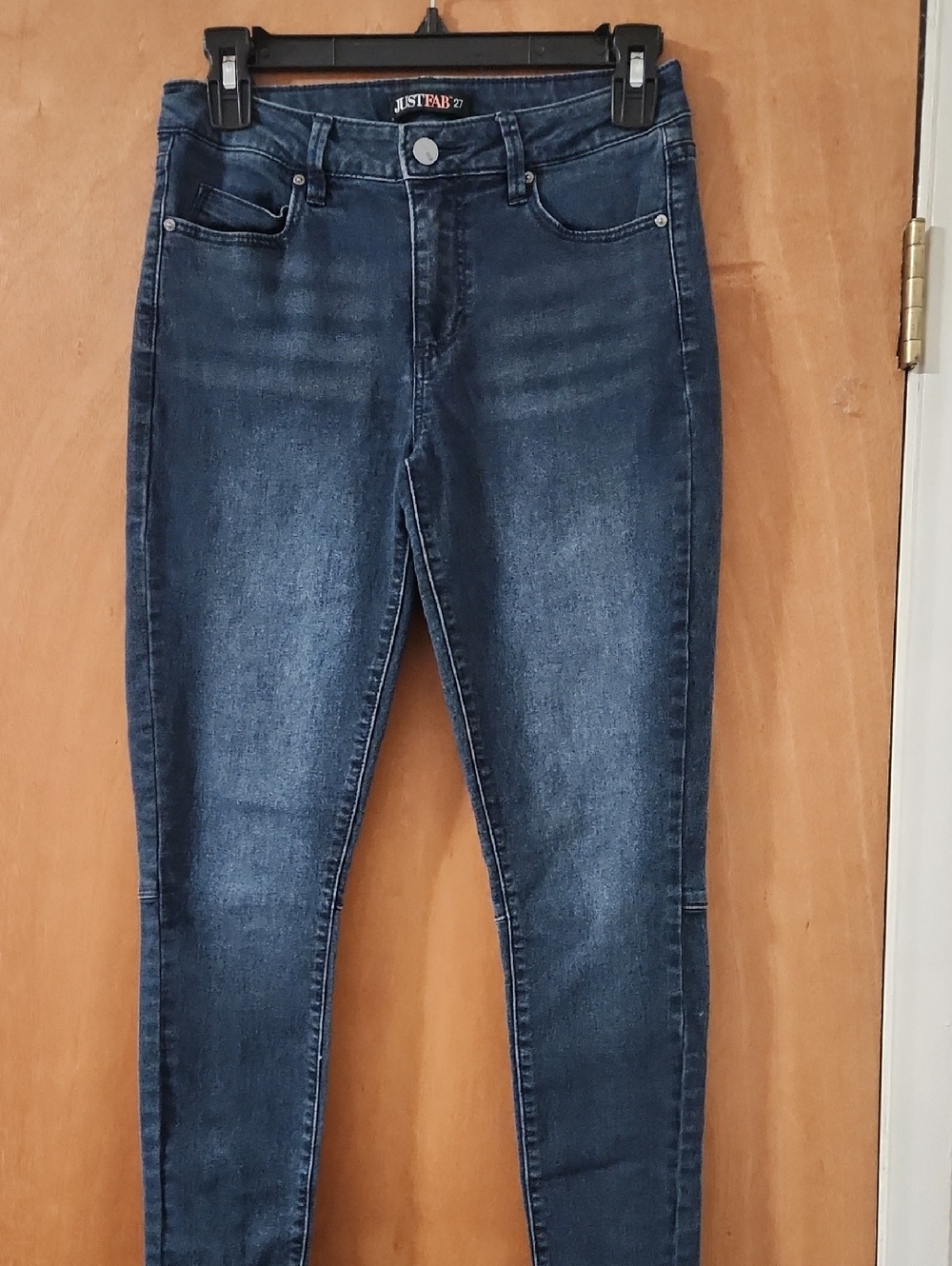 JustFab Medium-Dark Blue High Rise Skinny Jeans Size 27